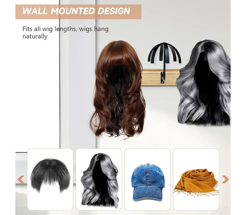 Yumkfoi Hanging Wig stand for Multiple Wigs,  6 pcs Wall mounted Wig hanger Holder